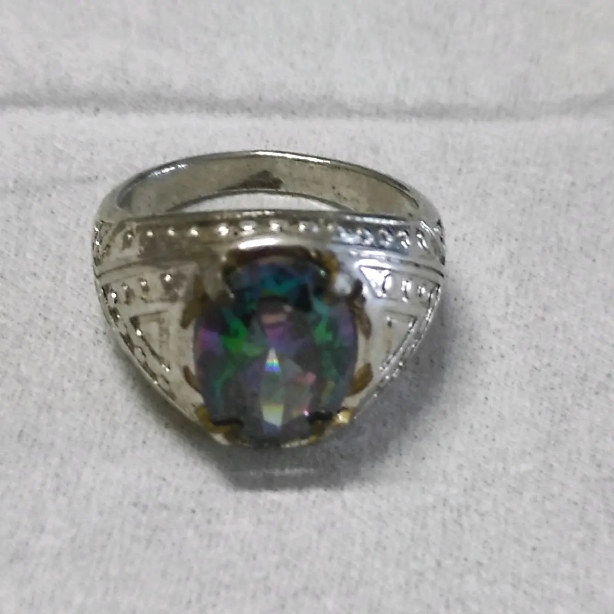 Cincin Rainbow Mystic Quartz Harian Sukses Laki-laki Ulang tahun Keterlibatan Keterlibatan