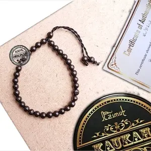 Gelang Kokka kaukah Asli - Berserttifikat | Gelang tasbih kayu kaoka motif Bulat Merica isi 33 butir Coklat Hadiah