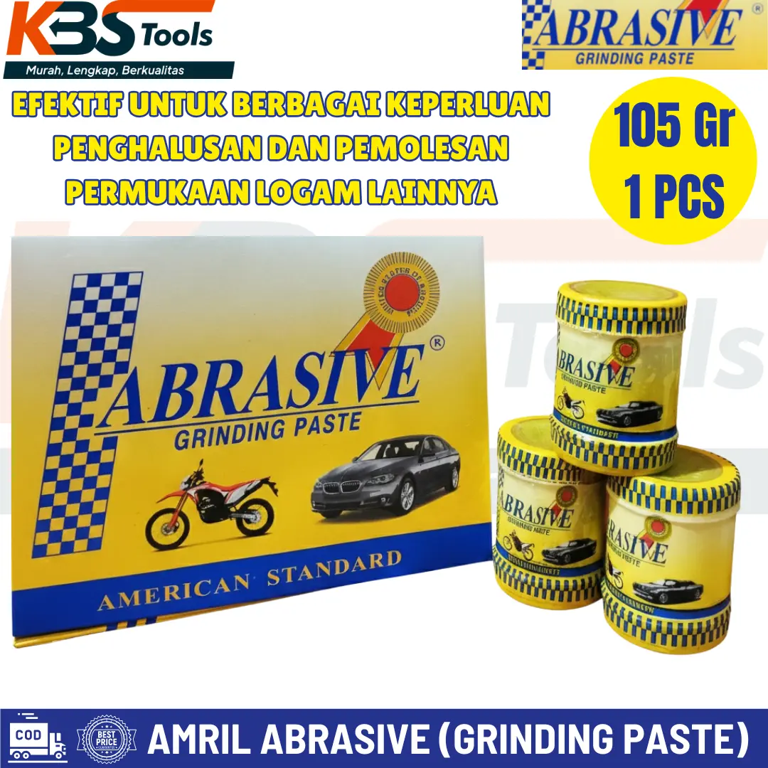 AMRIL ABRASIVE Grinding Paste Compound Untuk Skir Klep / Katup Mesin  Motor Mobil Halus dan Kasar 2 in 1 Botol 105 Gram