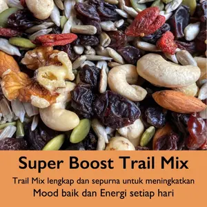 Trail Mix Complete Neo 1kg(1.000gr) (almond,walnut,sunflower,pumkin,mente,chia eed,gojiberry,cranberry,dark raisin,golden raisin) almond hitam Mete Cashew Mete Cashew Food Labu Snack Cemilan Biji Camilan
