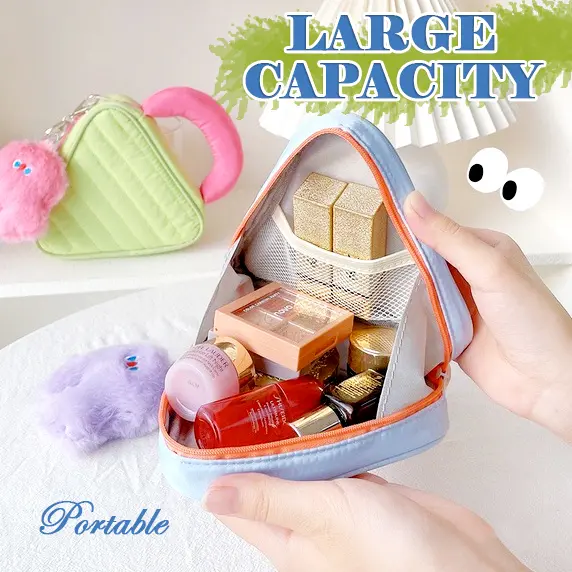 Triangle Pouch Women Large Capacity Bag For Cosmetic Travel Make Up Portable Toiletry Organizer