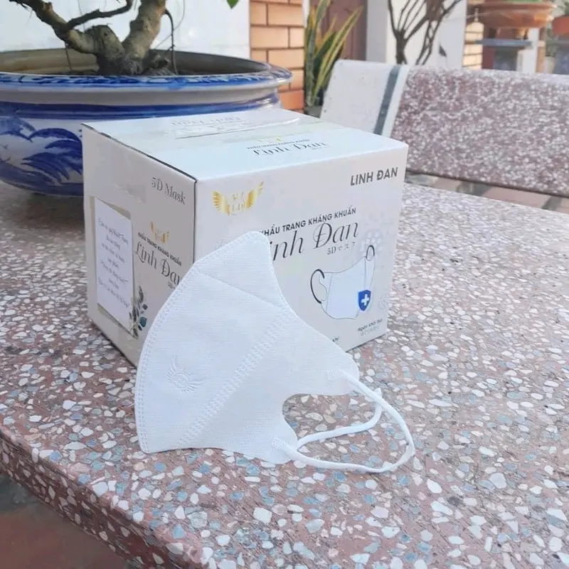 Thùng 400 cái khẩu trang 5D Linh Đan cho người lớn Phụ Kiện Women Voi 5