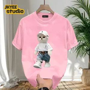 DeWardrobe Kaos Loose-Fit CAT Jeans White | Katun Premium Pria Wanita Unisex Lengan Pendek | Retro Streetwear Vintage Korean Style | COD