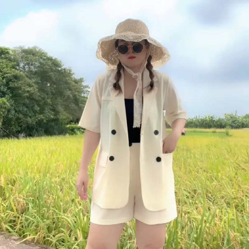 S115 - SET VEST NỮ KÈM QUẦN SHORT, KHÔNG KÈM ÁO TRONG Kem Top Women 8