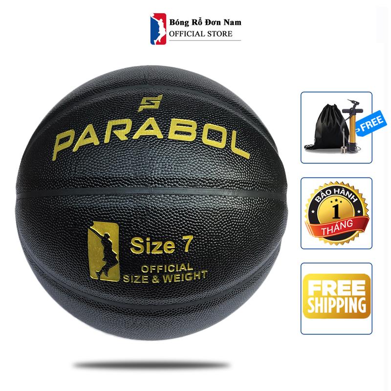 Banh Bóng Rổ Da Cao Cấp Parabol- Size 7 - Quả bóng rổ cho mặt sân outdoor/indoor - Tặng bộ phụ kiện 7