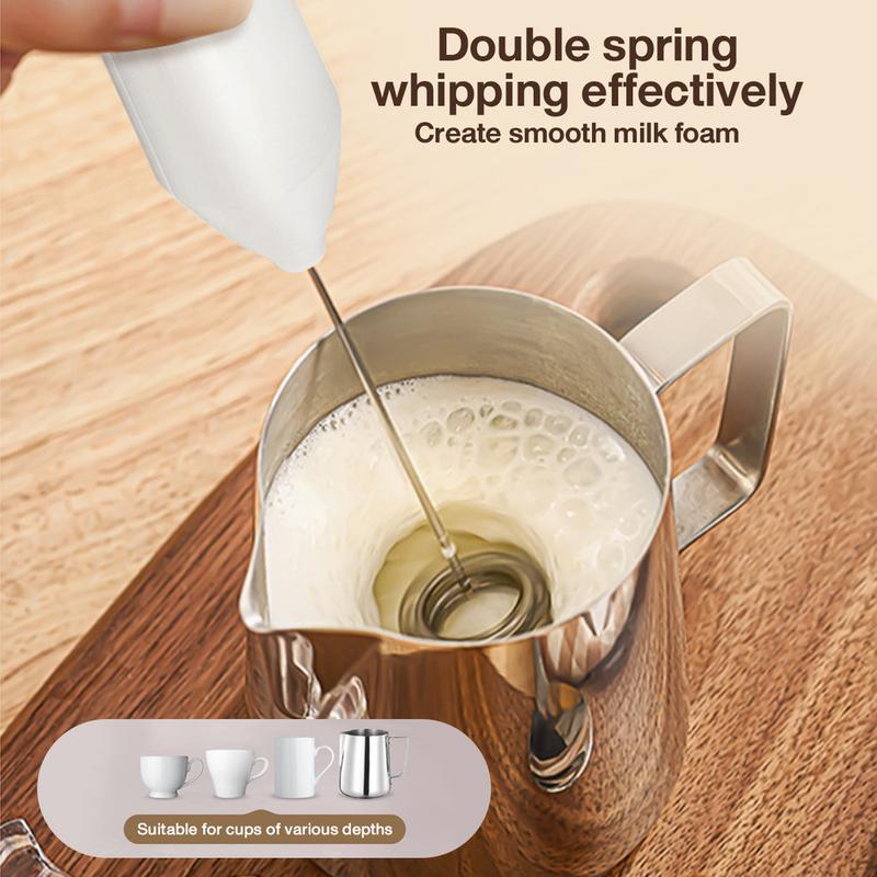 Type-C Speed Adjustable Milk Frother Handheld Electric Foam Maker Rechargeable Mixer with 2 Stainless Steel Whisks 3