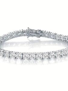 Rhinestone Decorated Tennis Bracelet, Fashionable Jewelry for Women & Men for Party, Daily Decor, Trendy All-match & Exquisite Jewelry for Birthday Gift