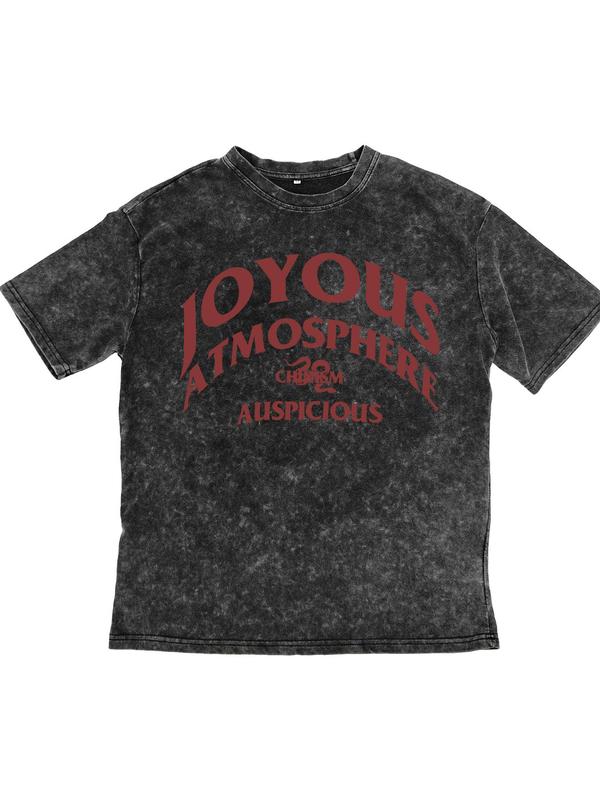 Men's Regular Fit Snake & Letter Print Short Sleeve Graphic Tee, Casual Round Neck T-shirt for Daily Wear, Men's Top for All Seasons 6