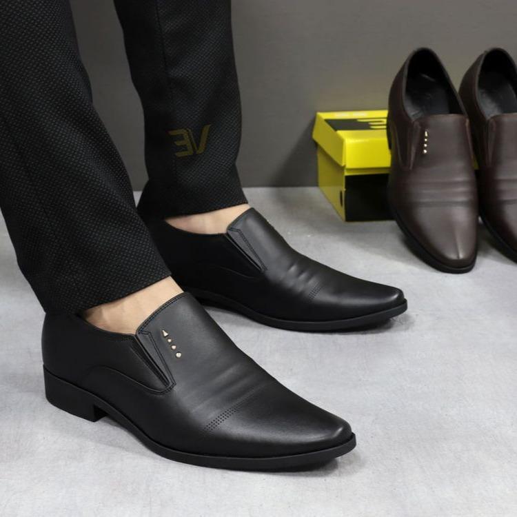 Giày tây nam mũi nhọn tăng chiều cao Vanus Shoes, giày da nam sang trọng đế Cao Su tăng 3cm chiều cao - có khâu đế chắc chắn giày  đốc giay tang sie