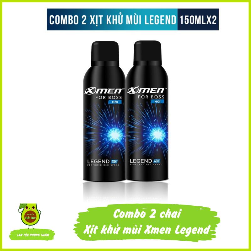 Combo 2 chai xịt khử mùi X-men For Boss Legend 150ml - Bộ 2 chai xịt ngăn mùi hương nước hoa nam chống mồ hôi nách Khử Mùi Hôi Xịt Thơm