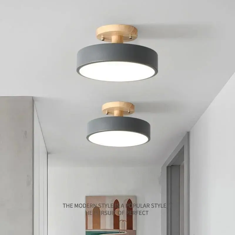 Nordic  Solid Wood Ceiling Light   Macaran Corridorn  Light Balcony Light Modern Simple Small Led Ceiling Lamp Ceiling