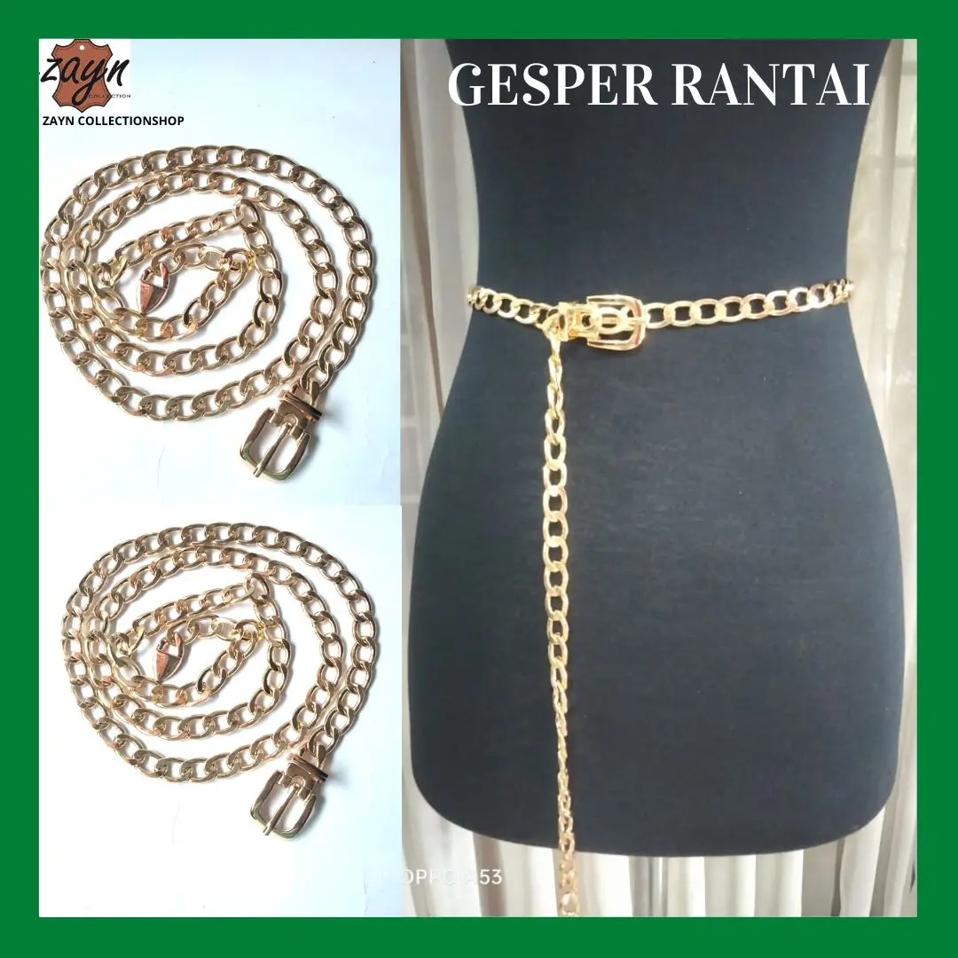 Gesper Gold Rantai Wanita Fashion Korea Ikat Pinggang Logam Belt Premium Sabuk Cewek Warna Silver S