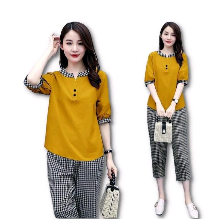 setelan wanita dewasa terbaru/baju one set viral/setelan wanita modern kekinian/pakaian wanita trend 4