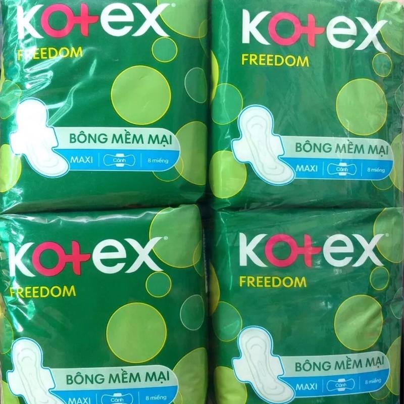  Sỉ-  23cm  Combo 8 Gói Kotex Freedom Maxi Cánh- Mỗi Gói 8 Miếng- HSD luôn mới   Nữ Women   