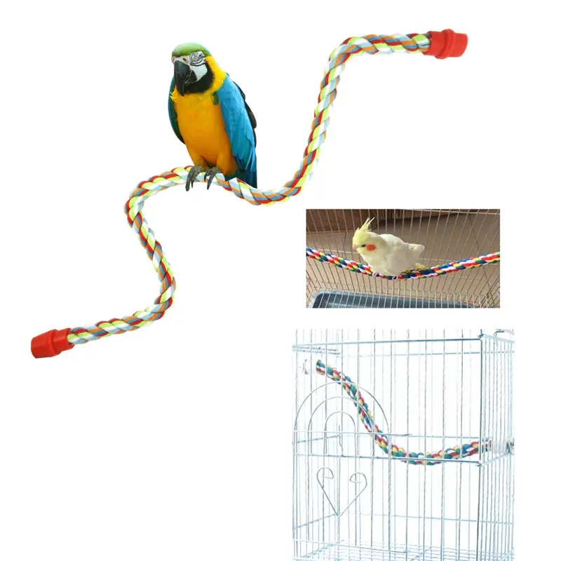 2024 New Pet Bird Toys Parrot Color Cotton Rope Toys Elastic - TikTok ...