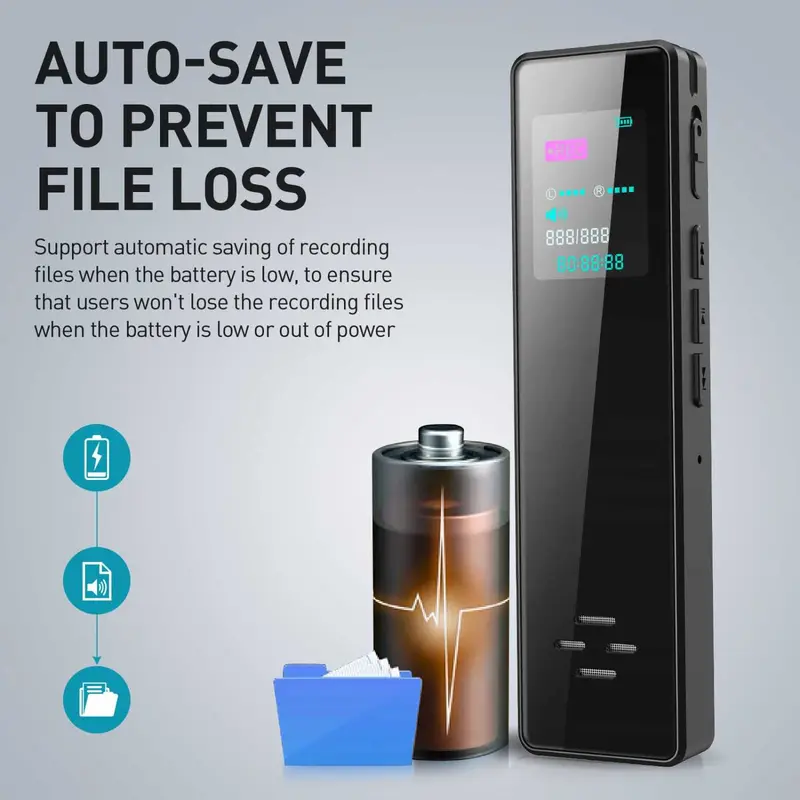 [COD] Perekam Suara Mini Segala Arah Suara Jernih Portabel Voice Recorder Noise Reduction MP3 Rechargeable Jam 5