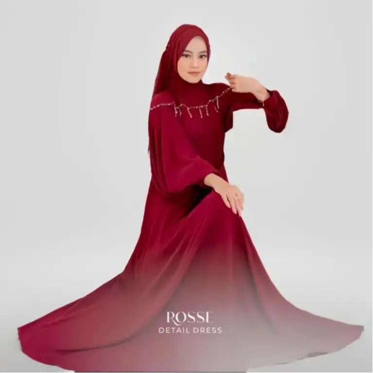 Rosse dress cantik dress muslimah mewah elegan gamis