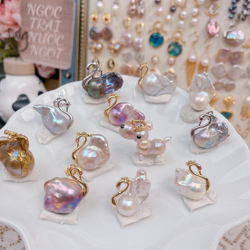 Mặt Dây Chuyền Ngọc Trai Handmade, Charm Ngọc Trai Nước Ngọt