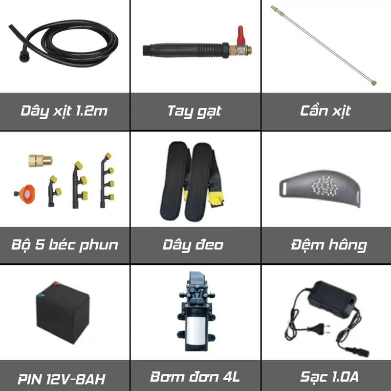 Product Introduction of Máy phun thuốc trừ sâu 20L W-20 Blue Whale - Bơm đơn, 5 đầu béc - Tiệt Trùng, Khử Khuẩn 3