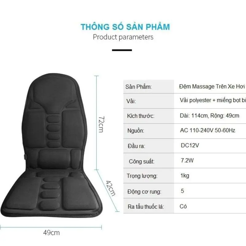 [DD-necessary]  Đệm ghế massage toàn thân trên ô tô xe hơi siêu tiện lợi 0