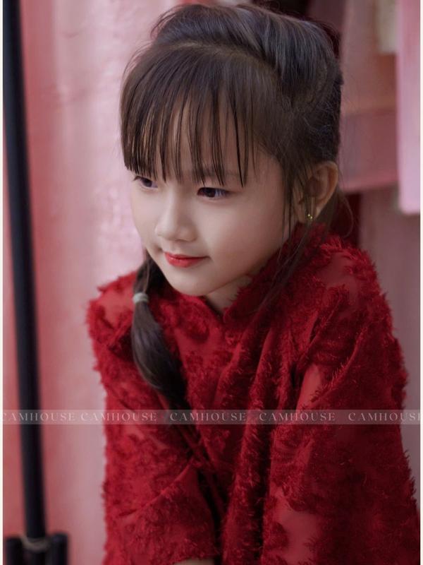 Áo Dài Lông Vũ Trẻ Em [Cam House] Áo Dài Mẹ Và Bé Lông Vũ Phối Buộc Nơ Cách Điệu, Đi Lễ Chùa Chụp Ảnh Mặc Tết Đẹp