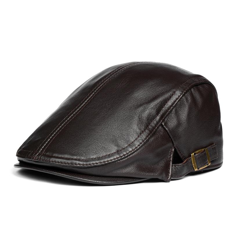 Mũ beret - Nón nồi nam cao cấp BHY1965 Da cừu thật   Cap Mũ bê rê