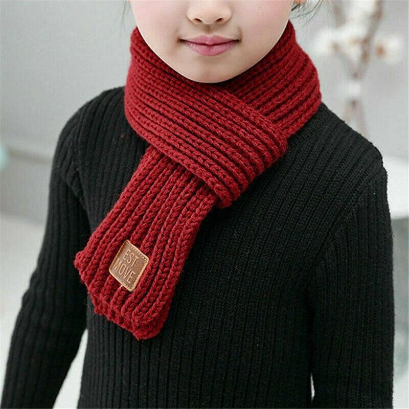 Fashion Warm Kids Scarf Thick Outdoor Neck Warmer Cute Soft Knitted Scarf Baby Boys Girls 4