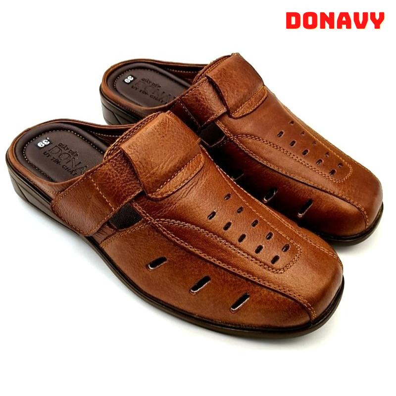   KM Tặng Ví Da  Giày lười nam da thật Donavy chất da bò cao cấp đi rất êm chân may đế chắc chắn d.gsabo 