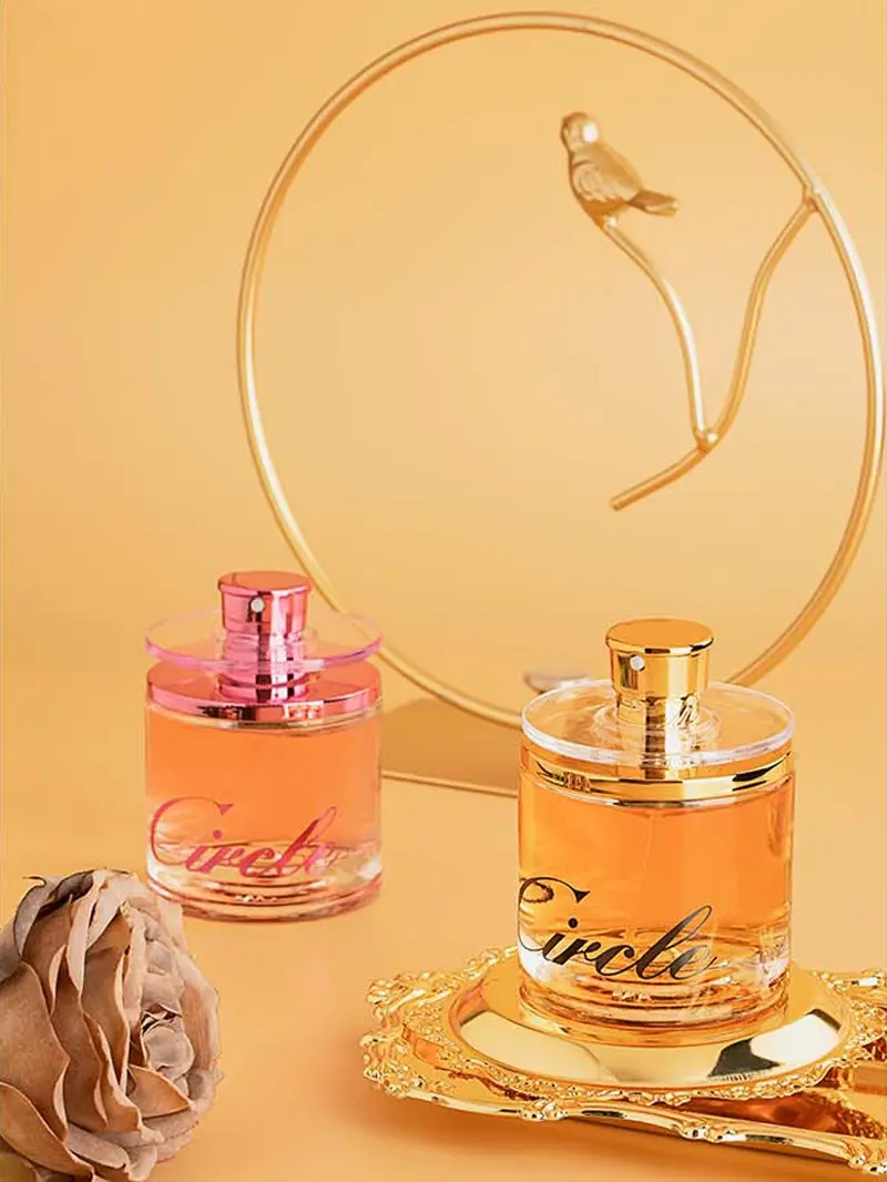 LONKOOM PARFUM Original Long Lasting Parfume for Wanita Circle Gold/Pink Floral Scent 60ml Bunga Peach