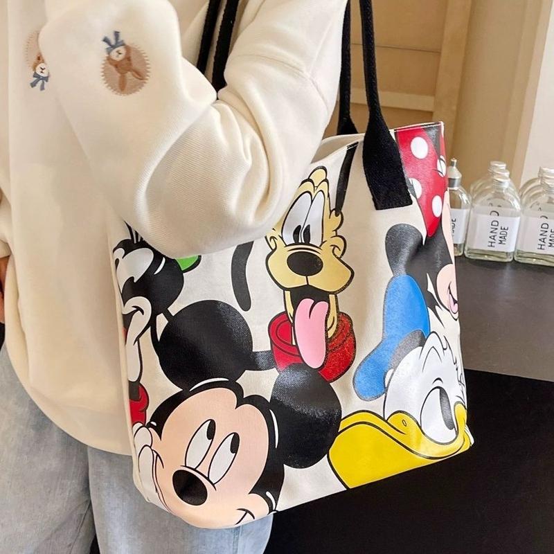 Túi Vải Mickey, Sức Chứa Lớn, Thiết Kế Mới Của Chó Hoạt Hình Dễ Thương, Túi Tote Đeo Một Bên Vai, Thích Hợp Sử Dụng Hàng Ngày 2