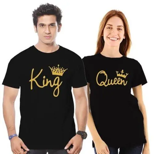 NEW Matching Couple Shirts for him and her King Queen t-Shirts Black