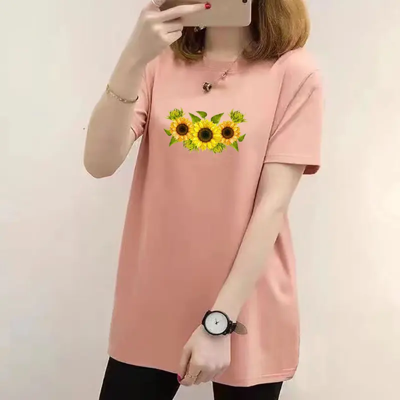 long t shirt women top short sleeve casual long blouse women clothes plus size women t shirt