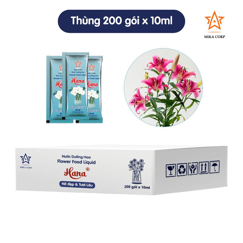 (Freeship) [Thùng 200 gói x 10ml] Nước Dưỡng Hoa Tươi Lâu Hana - Giúp hoa nở đẹp, lâu tàn, không thối nước!