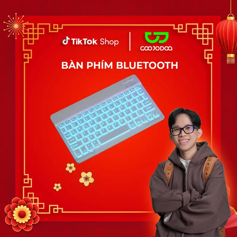 【GOOJODOQ*Linhan】 10 Inch Bluetooth Bàn phím chuột / Bàn phím máy tính xách tay có đèn LED không hỗ trợ chơi game trên điện thoại 0