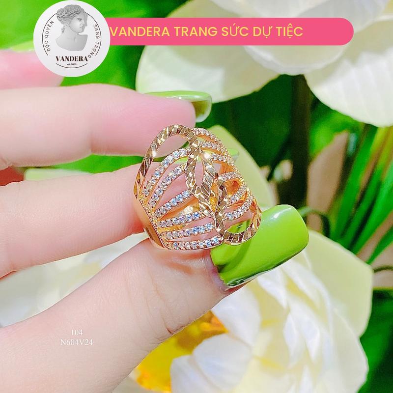 Nhẫn nữ nhẫn mỹ ký mạ vàng 18k kiểu hoa đeo đi tiệc dễ thương nữ tính dễ phối mọi thời trang nhẫn nữ đẹp nhẫn màu 18k nhẫn nữ mini nhẫn bản nhỏ Vandera