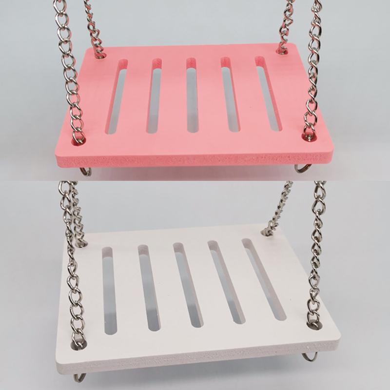 【Vận chuyển trong vòng 24 giờ】Đồ chơi Hamster Cầu vồng bằng gỗ Tổ bập bênh Đồ chơi xích đu Động vật nhỏ Hoạt động leo trèo Đồ chơi tự làm Lồng Hamster Đồ dùng cho thú cưng/Sắp bán hết rồi 4