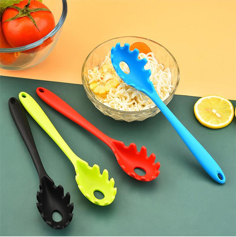Product Introduction of Long Handle Silicone Noodles Scoop Leaky Spoon Spaghetti Tools Kitchen Accessories Home Sipplies Cooking Tools Gadgets 6