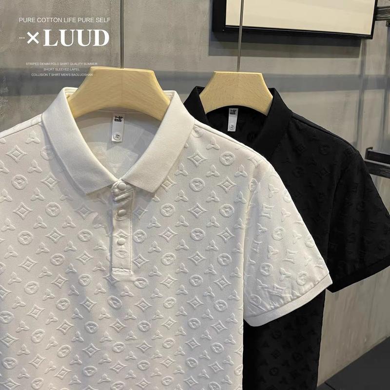 Áo Polo Jacquard, Phong Cách Thường Ngày Thời Trang Sang Trọng Giá Cả Phải Chăng Thoải Mái Và Thoáng Khí, Thích Hợp Cho Mùa Hè, Hàng Mới Về, Dáng Ôm, Áo Len Cổ Lọ, Dành Cho Nam Menswear Shirt 1