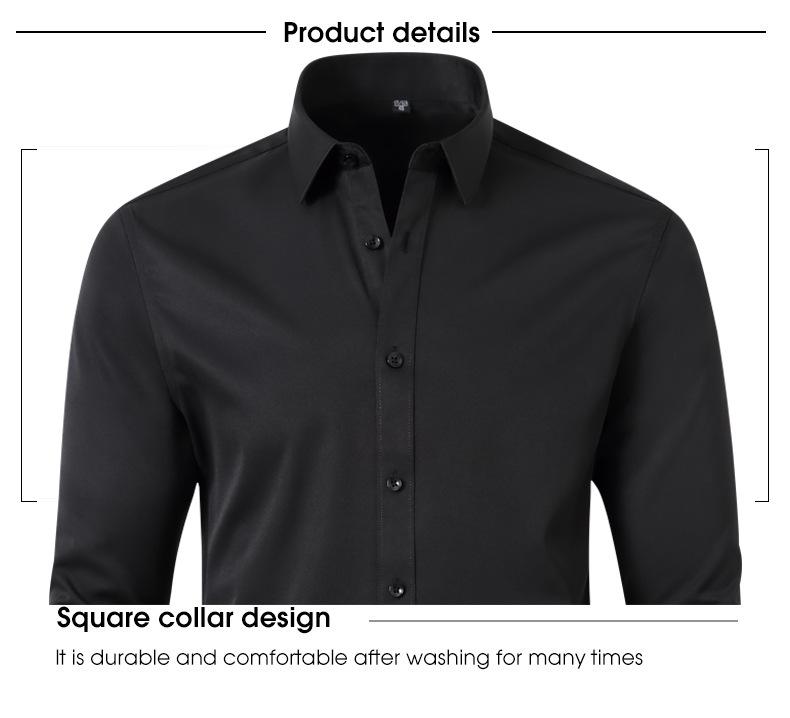Product Introduction of Discount Full Elastic Force Shirt Men's Shirt Non-Ironing Anti-Wrinkle Comfortable Fashion Simple Business Thin Shirt Men Menswear Top 8