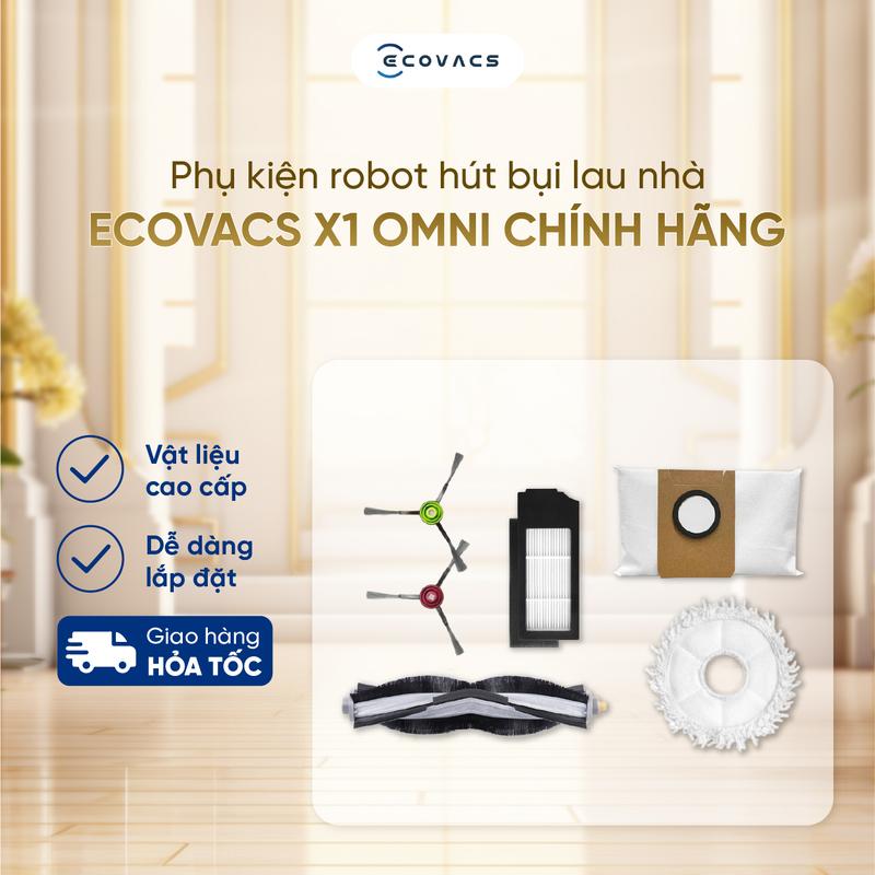 Phụ kiện robot hút bụi Ecovacs X1 Omni | Chổi chính | Bộ lọc | Hộp phụ kiện | Mô-đun khử trùng ion bạc phụ kiện máy hút bụi lau nhà - Chính Hãng