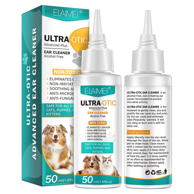 [Ready Stock & Cod] Elaimei Pet Ear Cleaning Liquid Ear Mite Removal Child Meatus Acusticus Cleaning for Cats and Dogs Ear Cleaning Liquid 50ml 2