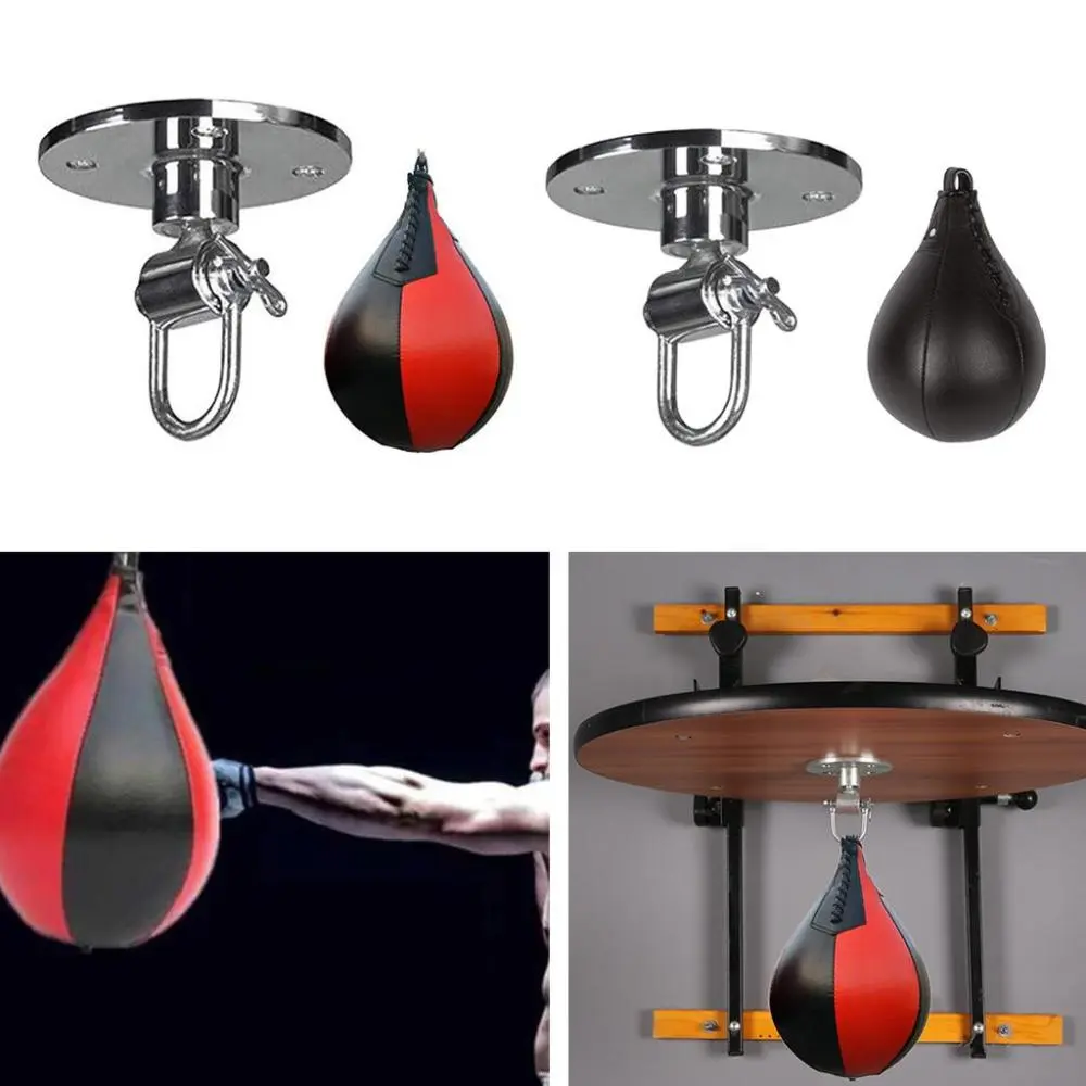 Boxing Training Speedbag, Heavy Duty PU Leather Hanging Swivel Punch Ball Speedball for Boxing MMA Muay Thai Fitness Fighting Sport Training