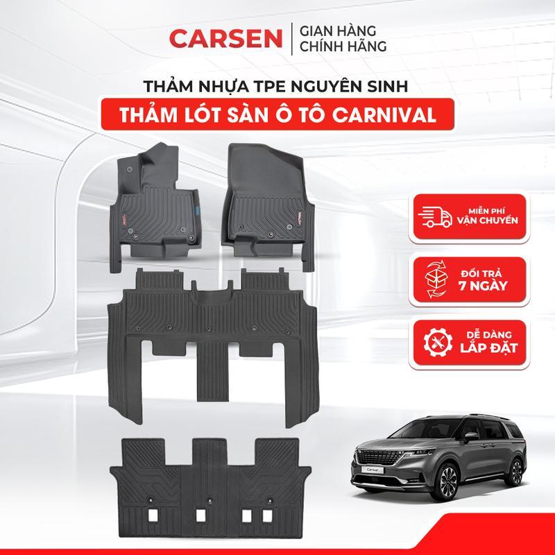   TRÀN VIỀN 7 chỗ  Thảm Lót Sàn  Dành Cho Xe KIA CARNIVAL  2021-2025  bản Signature 7 chỗ - Nhựa TPE Đúc Nguyên Khối Chống Nước Chống Bụi Bẩn Chuẩn Form Xe - CARSEN VN 