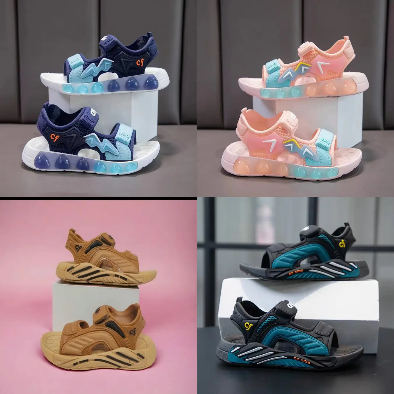 Sandal Bé Trai Bé Gái Thời Trang Mới 2026 Đế Cao Su Mềm Êm Chân Từ 1 đến 12 tuổi :sandal 4 màu