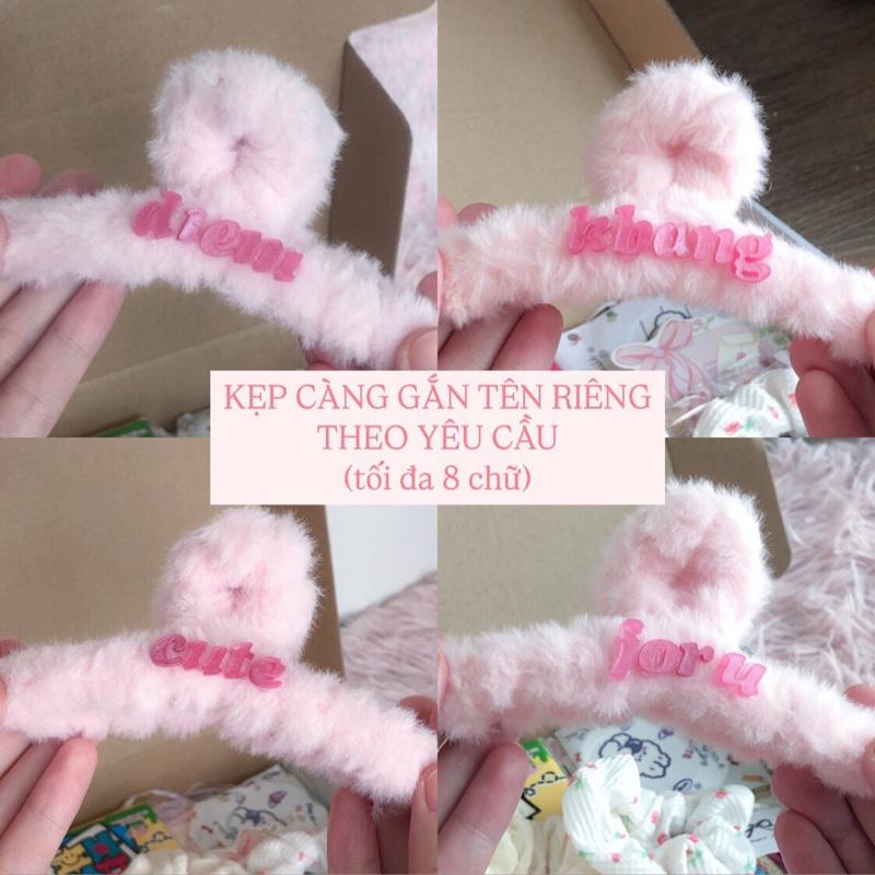 (TẶNG KÈM STICKERS) Kẹp tóc kẹp càng cua kẹp phủ lông GẮN TÊN RIÊNG 8 chữ cái quà tặng sinh nhật quà tặng bạn gái 8/3 valentine noel 20/10 kẹp tóc xinh xắn kẹp đính tên charm gắn tên kẹp cài tóc custom tên riêng đính tên gương bỏ túi mini gương cầm tay 0