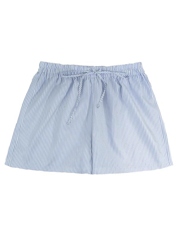 Women's Striped Print Drawstring Waist Wide Leg Shorts, Casual Tie Front Shorts for Beach Vacation Holiday, Ladies Bottoms for All Seasons, Shorts for Women 2