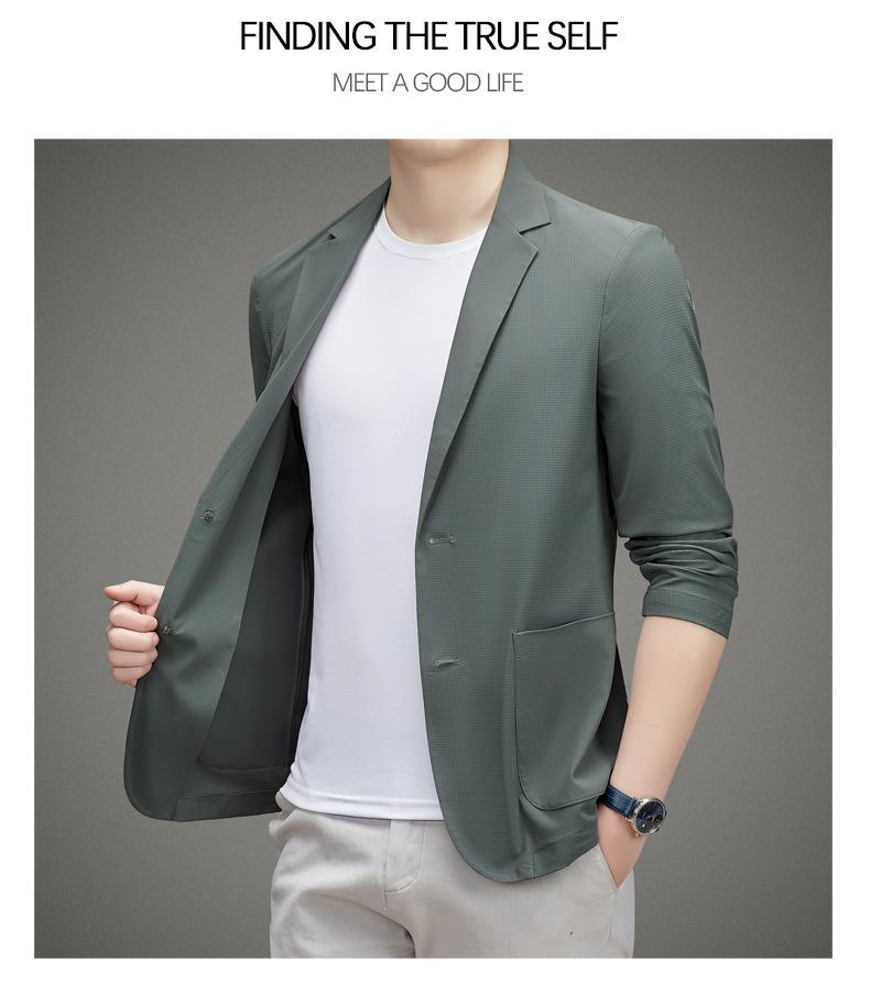 Product Introduction of [Duke] Spring Summer Ice Silk Sunscreen Casual Single Suit 2024 Men's Fashion New Business Suit for Middle-aged and Young Men 14