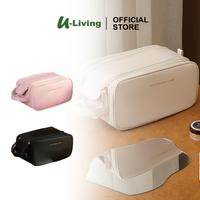 Gambar U-Living Tas Make Up 3 in 1 Waterproof Tas Penyimpanan Kosmetik Travel Bahan Kulit Anti Air TM009 - Doublezip - Hitam dari U-Living Official Store Kota Bekasi 1 Tokopedia
