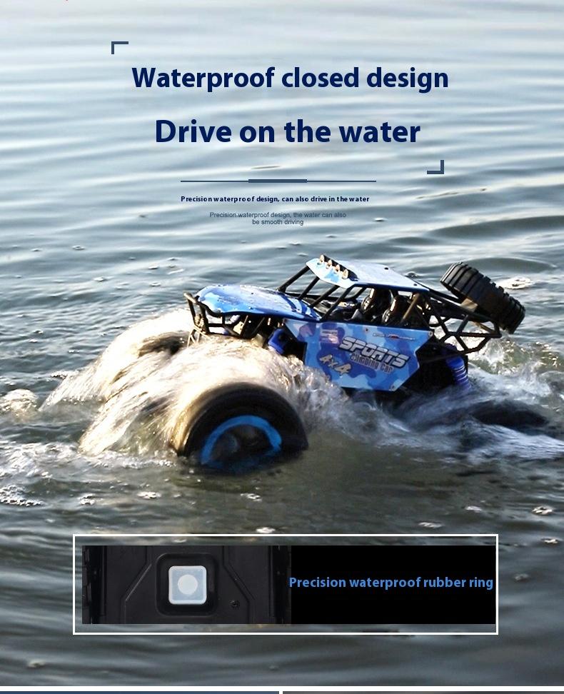 Product Introduction of RC remote control car toys, amphibious off - road climbing vehicles, shock - absorbing system, waterproof, TPR tires, long - lasting battery life, children's toy racing car gifts crawler 4