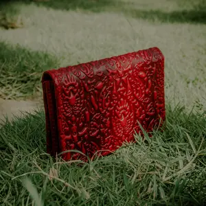 Berliano leather AKSARA WALLET, dompet kartu kulit sapi asli, dompet wanita